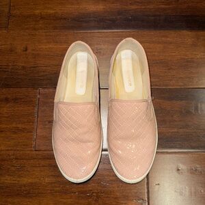 Blush Quilted Slip-On Loafers